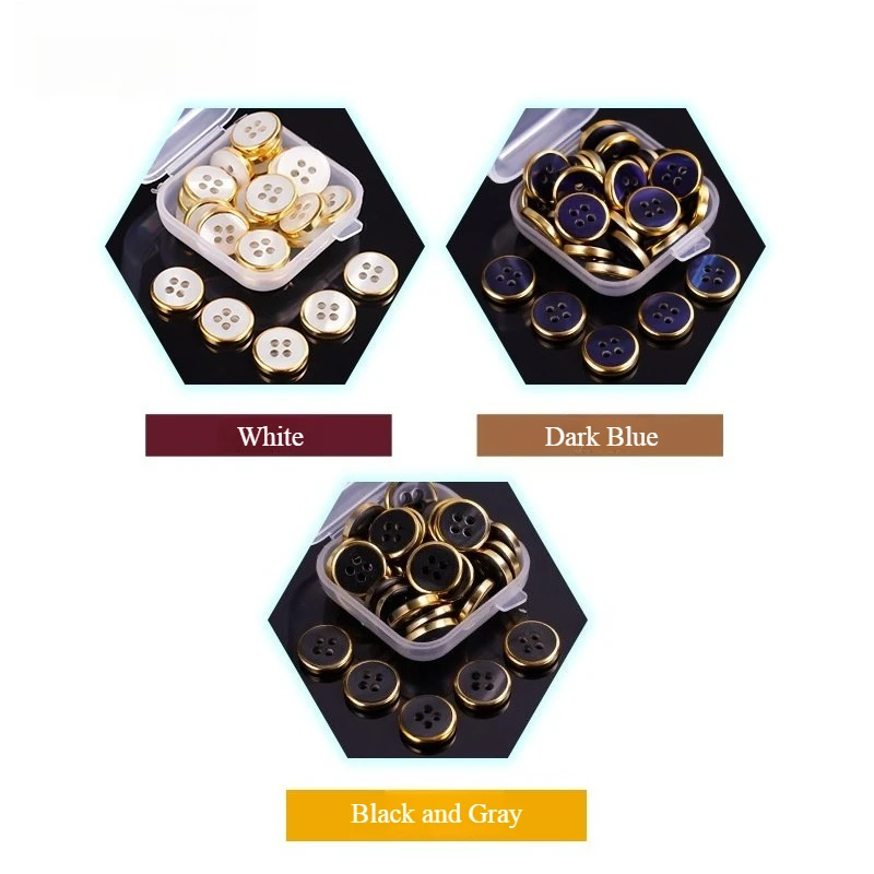 Round Resin Buttons for Shirts Cufflinks Collar Buttons for Women Button down