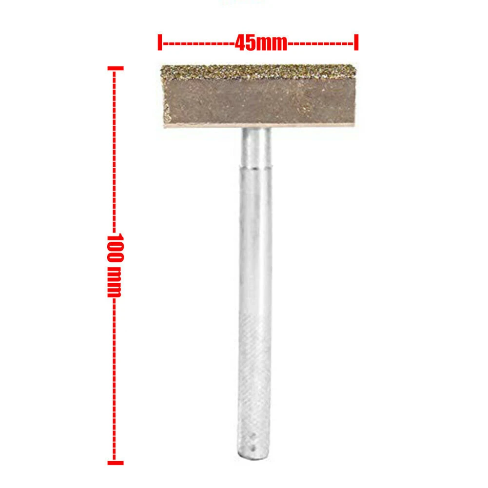 

Bench Grinder Dressing Tool 45x100mm with Knurled Handle and Coated Metal Construction for Grinding Wheel Restoration