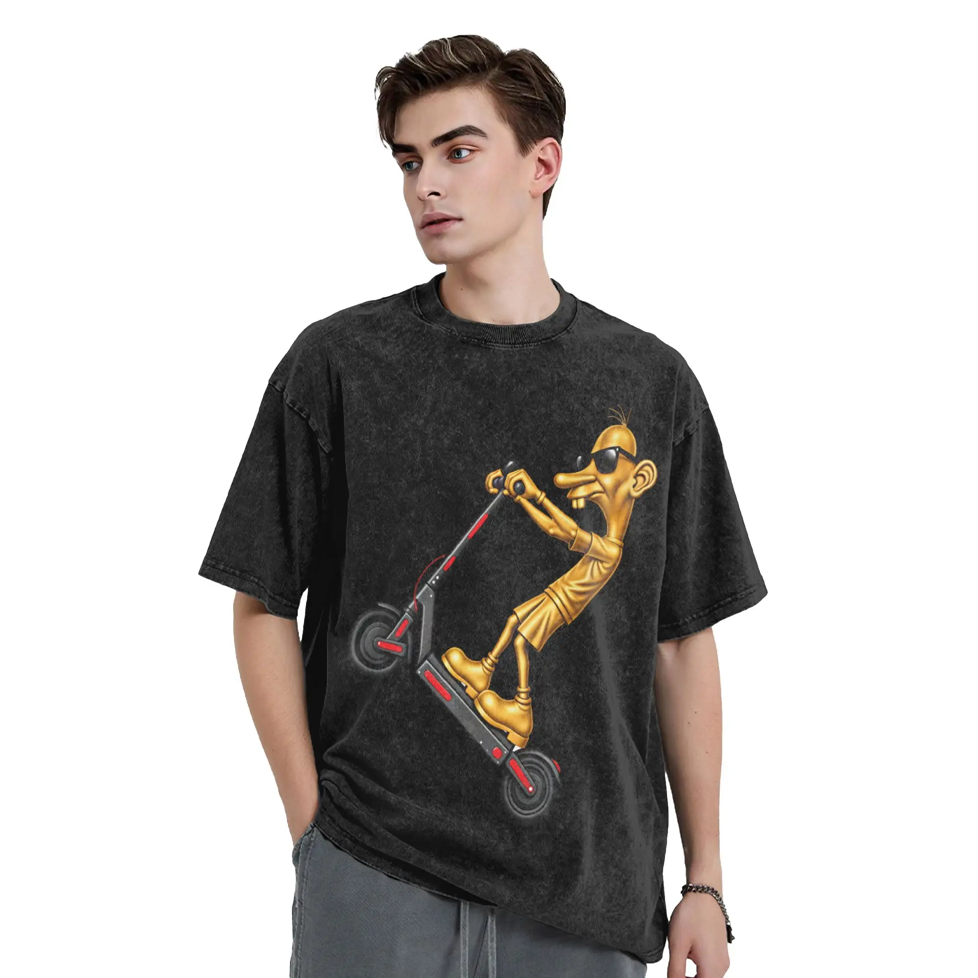Man T-Shirt Rich Neegy Brainrot Meme Tuff Flexing Gen Alpha Gen Z Washed T Shirts Novelty  Beach Tee Shirt Loose Tops Plus Size