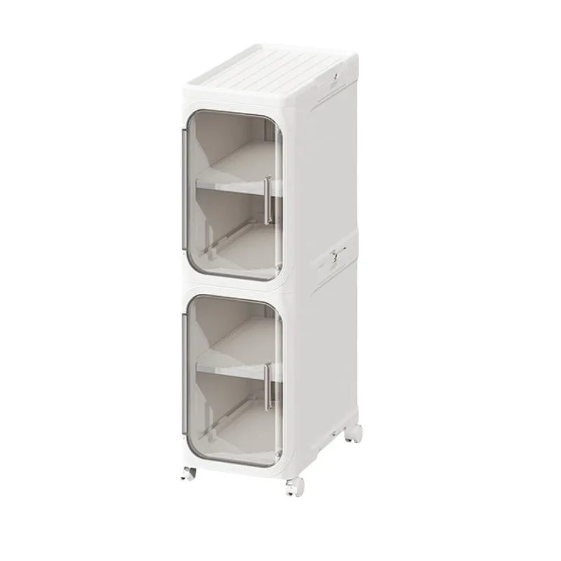 

Crack storage cabinet Household large-capacity crack cabinet Bathroom narrow slot Multifunctional belt wheel Dust-proof plastic