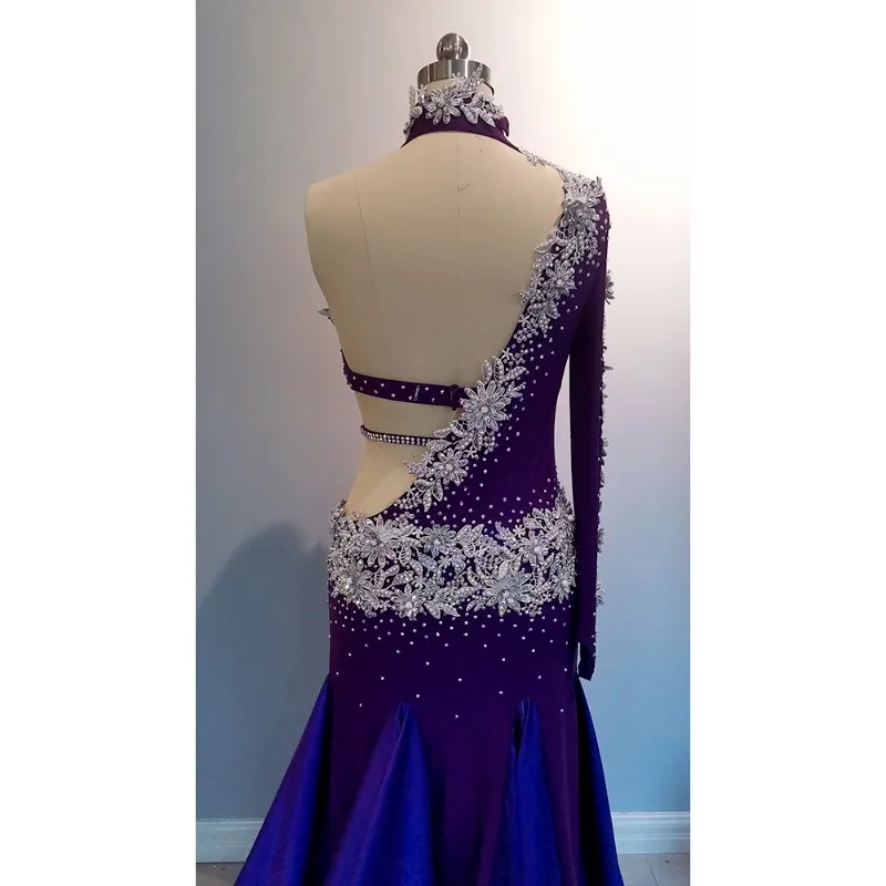 Aangepaste buikdanskostuum prestatiejurk set high-end oosterse dans jumpsuit lange mouwen cover gewaad lange rok fee