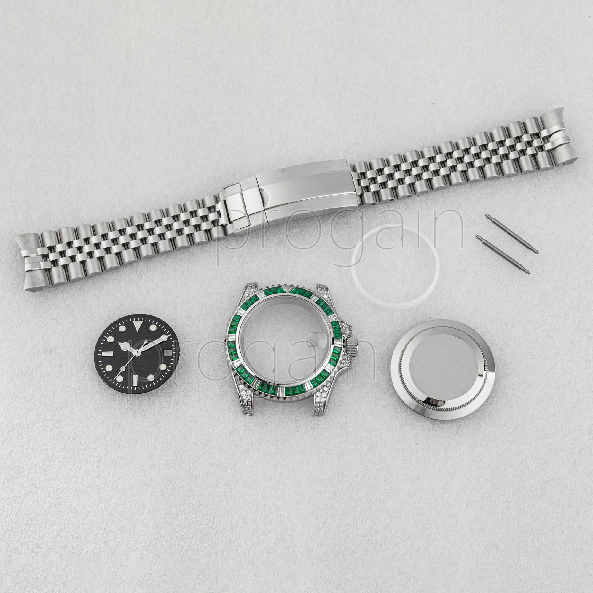 SUB GMT Diamond Case 40mm Watch Stainless Steel Strap Dial Pointers Suitable for NH34 NH35 NH36 Mechanical Automtaic Movement