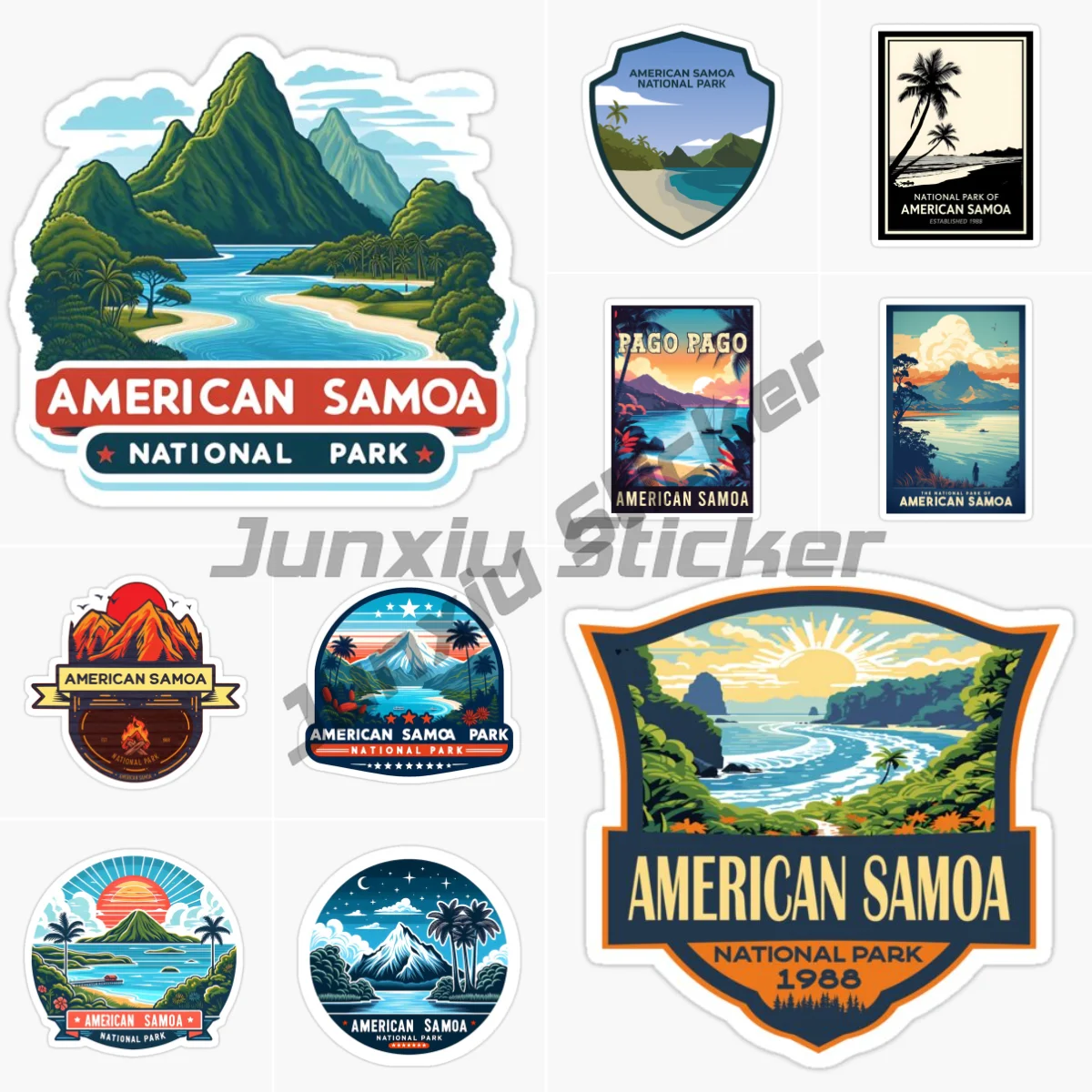 

American Samoa Flag Scenery Car Stickers Funny Scratch-Proof Windows Decor Accessories Decal