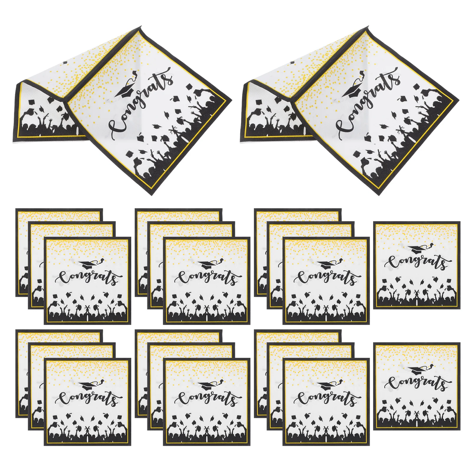 

100pcs Graduation Party Napkins 3-Ply Soft Square Paper Tissue For Celebration Decorations Dinner Tableware Supplies Disposable