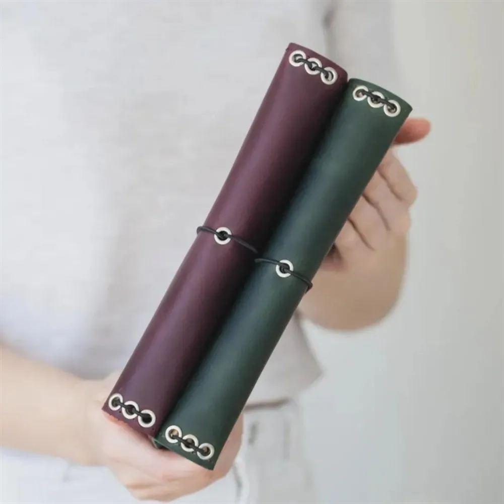 Refillable Notebook Organizer Loose Leaf Crazy Horse Leather Notebook Cover Journal Cover Compact Book Protective Cover - view 3