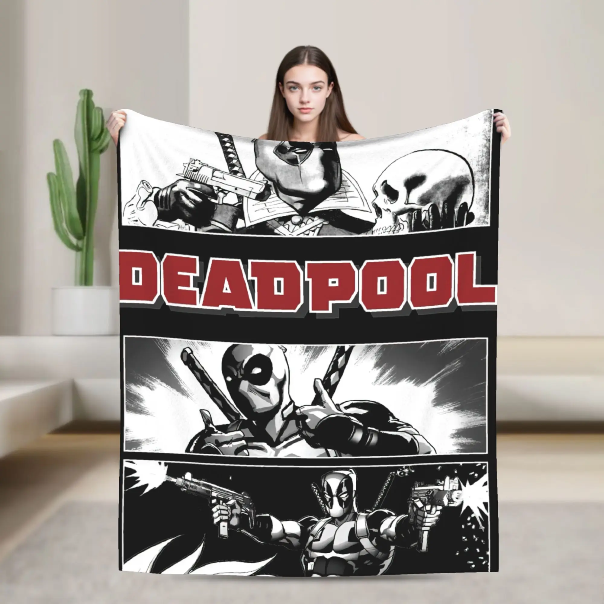 

Deadpool Poet Boxes Blanket Disney Plush Vintage Warm Throw Blankets for Coverlet Autumn/Winter