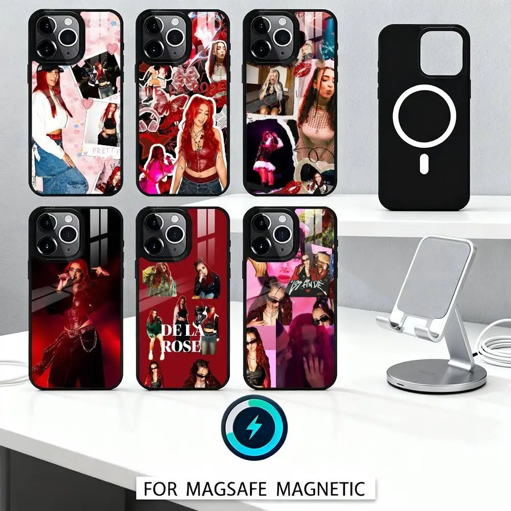 

De La Rose Phone Case Magnetic For iPhone16 15 14 13 12 Pro Max For Magsafe Wireless Charging Cover