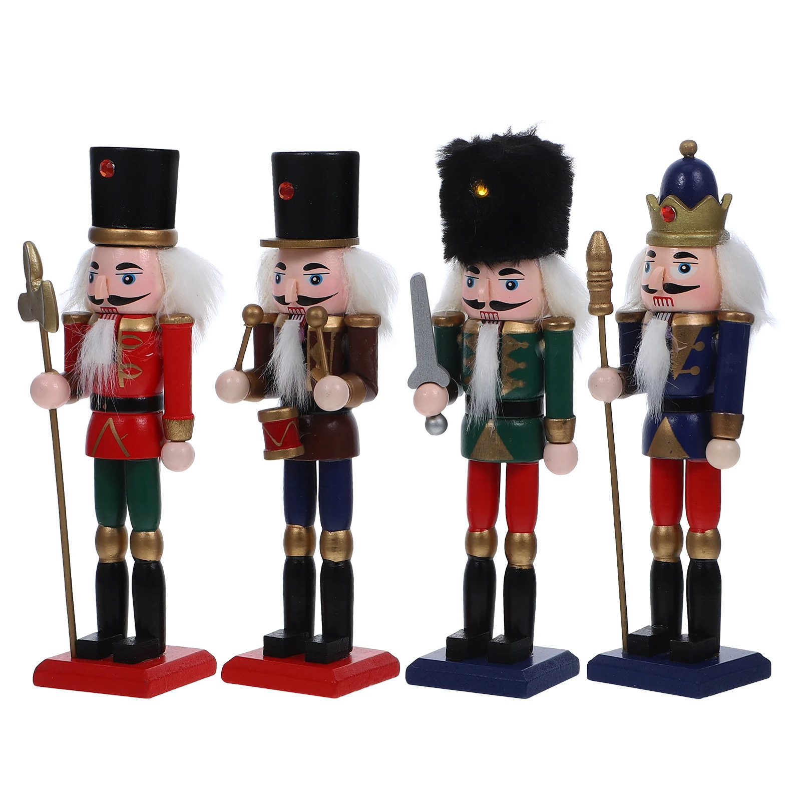 

4pcs Traditional Wooden Nutcrackers Traditional Nutcracker Tall Nutcracker Christmas Nutcrackers Accessories