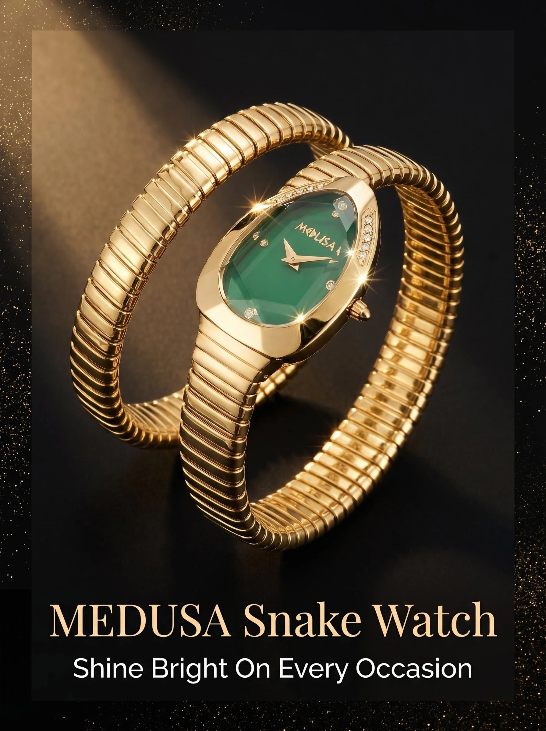 2026 High Quality Gold Diamond Set Snake Shaped Dress Watch Bangle Style Fashionable Unique Brand Same Style Women's Wristwatch Saf053b62d2e3402a875a290686e9a80aV