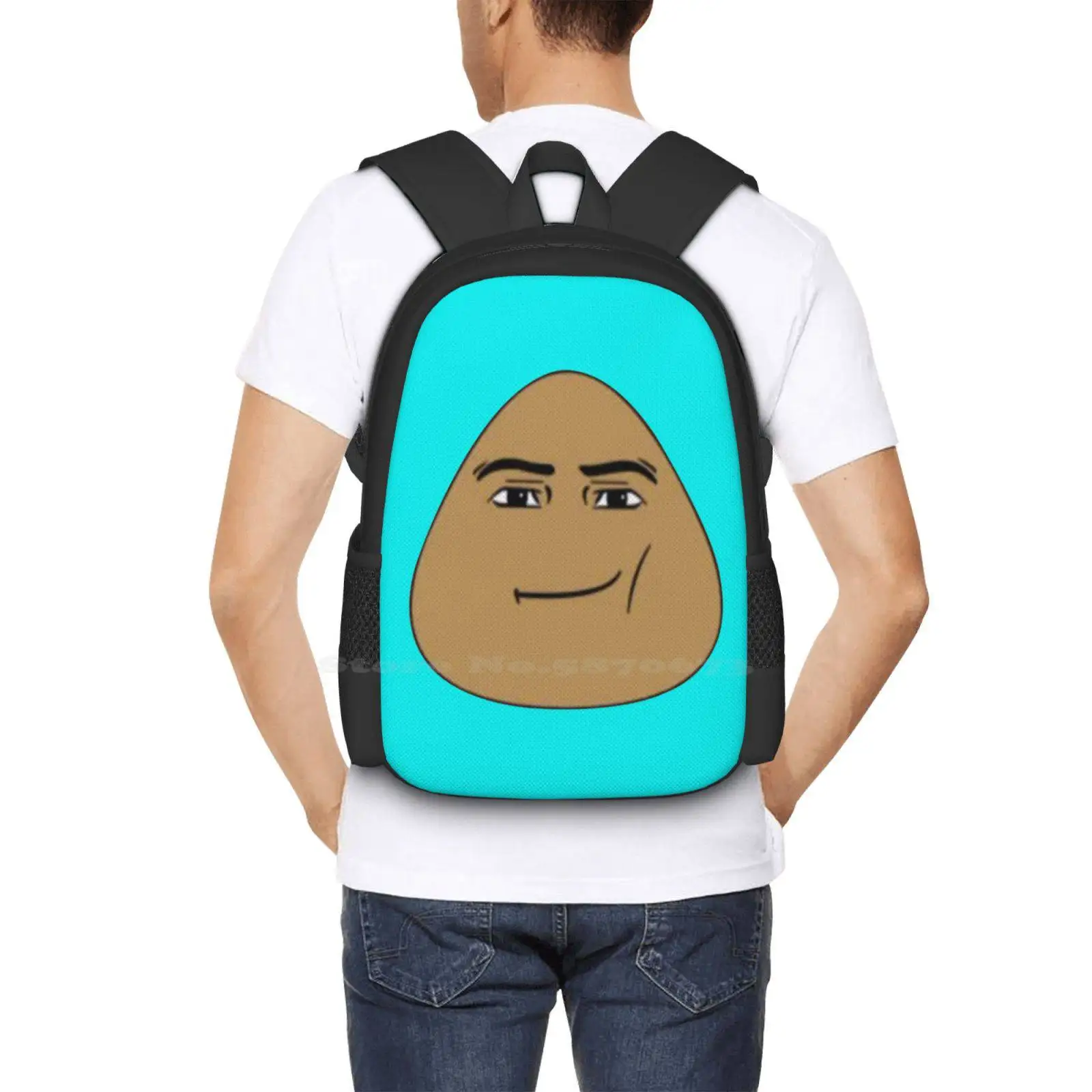 Pou Meme Hot Sale Schoolbag Backpack Fashion Bags Pou Meme Memes Cursed Images Funny Face Dank Meme