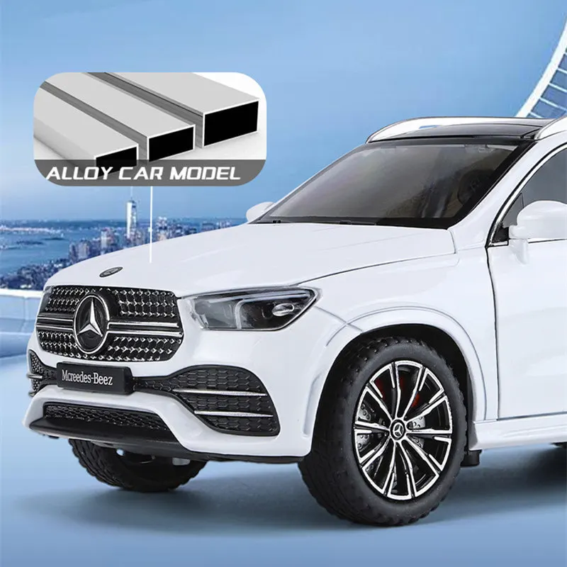 1:24 GLE 350 450 SUV 합금 자동차 모델, 다이캐스트 금속 장난감 차량, 자동차 모델 시뮬레이션 사운드 및 라이트 컬렉션, 어린이 선물