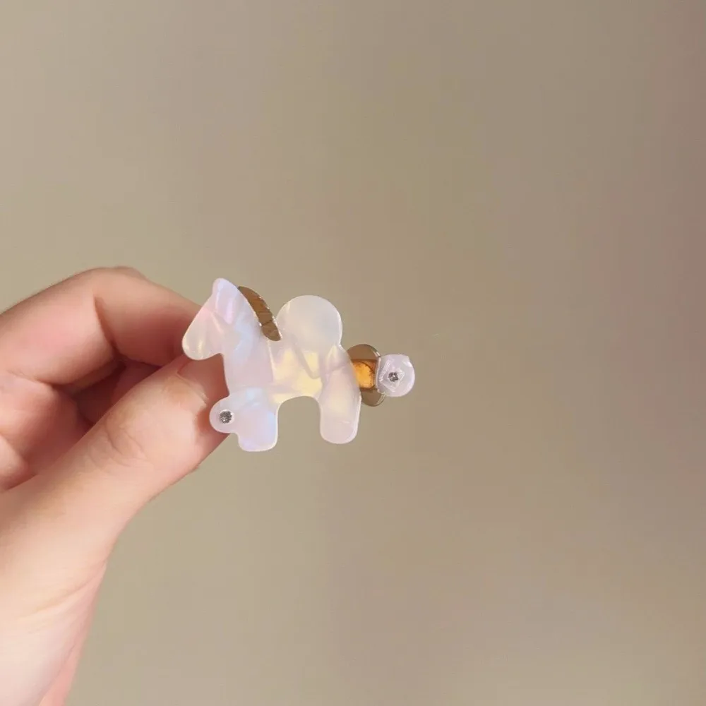 2 PCS Acetate Hair Clip Horse Shark Clip Hair Accessories Waterproof Acetic Acid Hairpins Barrettes Rhinestone Foal Side Clip