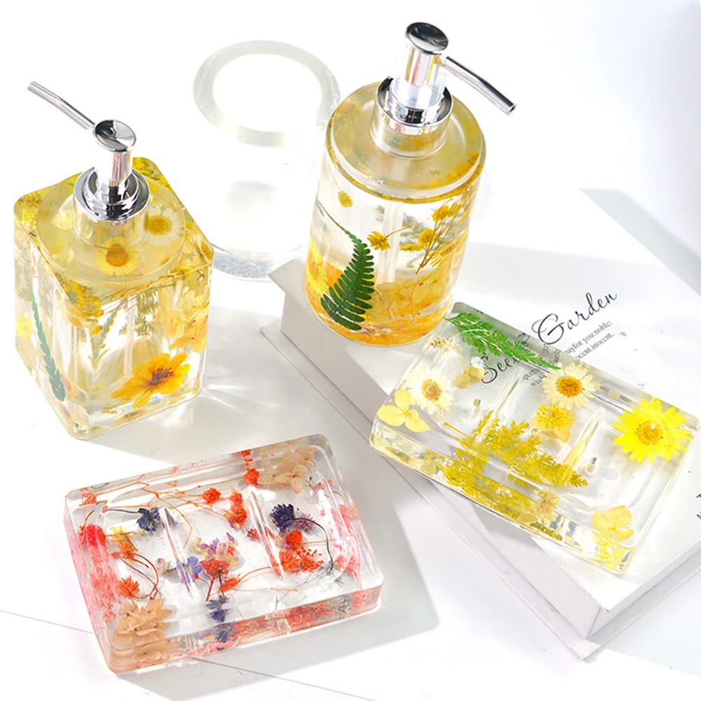 

Silicone Mold Set for Soap Making H Bottle Lotion Dispenser Creative Epoxy Resin Easy Clean Storage DIY