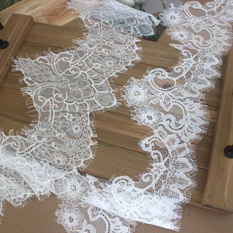 12 Meters Irregular Eyelash Lace Trim for Clothing Splicing DIY Dress Hem Wedding Veil Headband Accessories