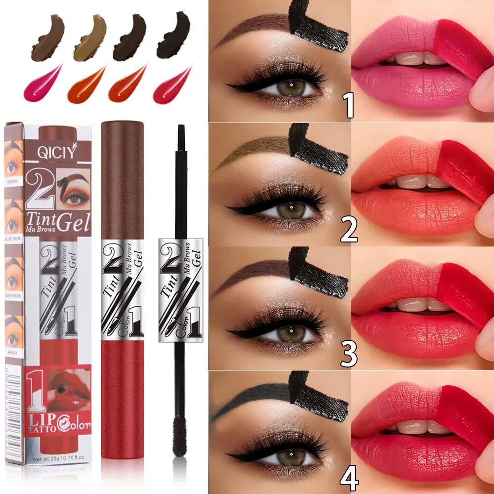2 In1 Lipstick Eyebrow Cream Double-Headed Tearable Lip Gloss Sexy Smooth Contour Waterproof Long-Lasting Lips Lipgloss Makeup