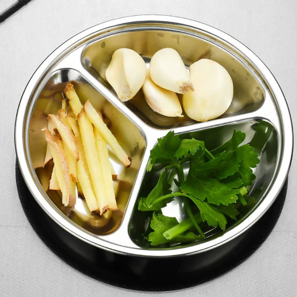 

8Pcs Round Stainless Steel Sauce Dishes Divided Compartment Snack Bowls for Condiments Dips Appetizers Portable Dining Outdoor