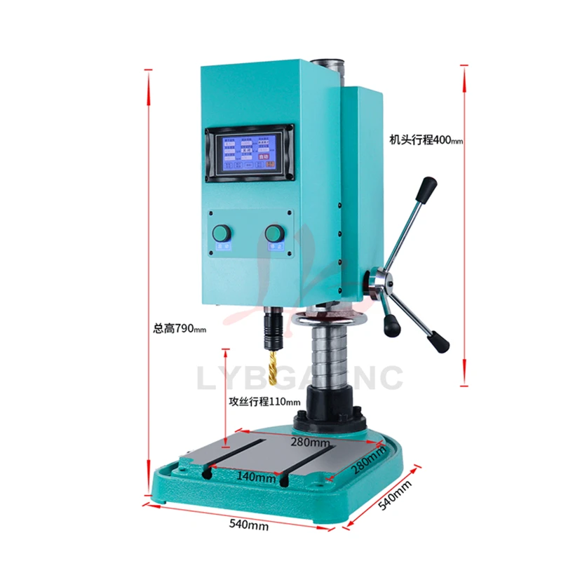 M3-M16-M36 CNC Electric Industrial Precision Touch Screen Tapping Machine Servo Motor Electric Tapper Drilling With Chucks Power