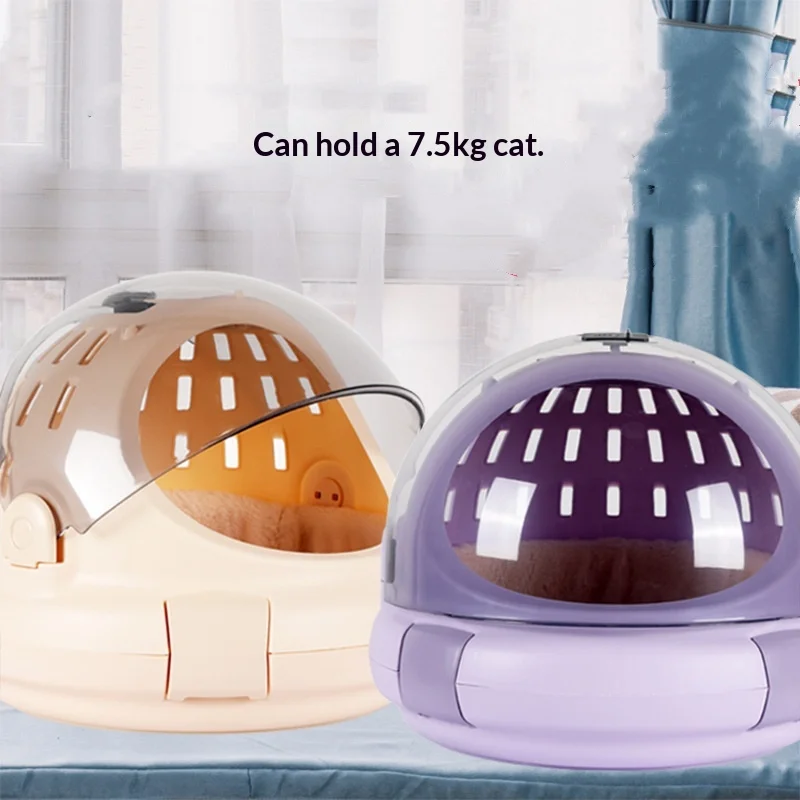 

New Space Capsule Cat Carrier & Litter Box, Portable Airline Approved Pet Backpack, Foldable Cat Cage Bed for Travel Toilet