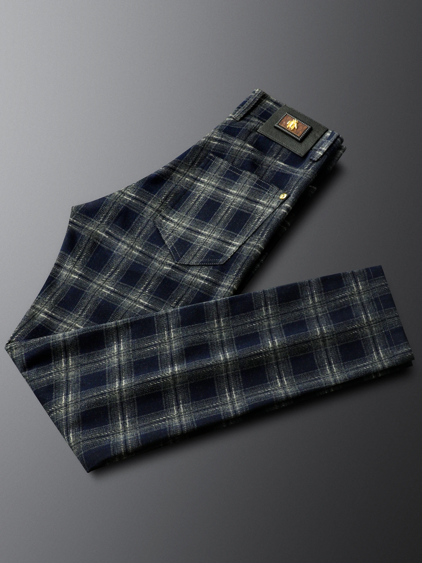 

Thi клетчатые брюки мужские повседневные прямые брюки Busin повседневные осенние новые офисные брюки из смеси полиэстера