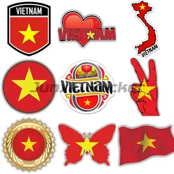 Vietnam Vietnamese Flag Map VN Decals Vinyl Laptop Car Window Accesorios Wall Room Truck Helmet Racing Decoration Sticker