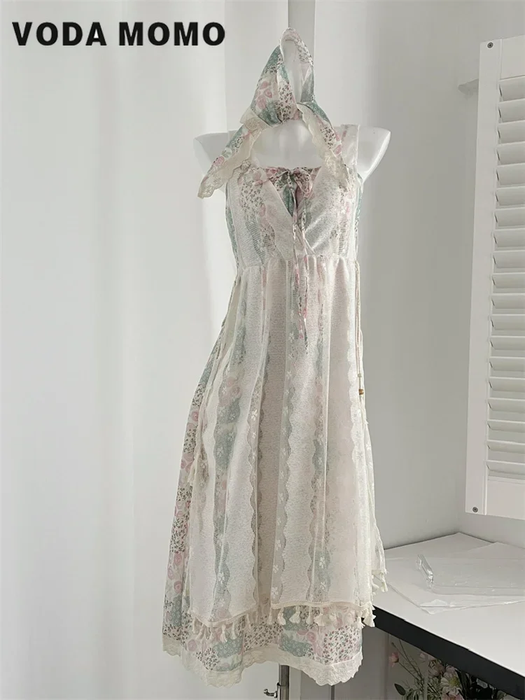 

Элегантное длинное платье на подтяжках с высокой талией в праздничном стиле, летнее вечернее платье без рукавов с цветочным принтом, женский дизайн