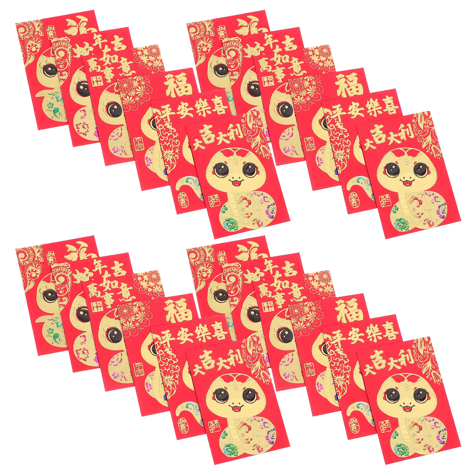 36 pçs chinês vermelho envelope dinheiro envelopes pacote festa de ano novo favores pacotes de papel cobra