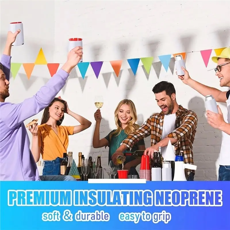 [NEWA08R】 Bulk White Coolers-For Drinks, Party& DIY Projects 30 Pcs Sublimation Blank Sleeves