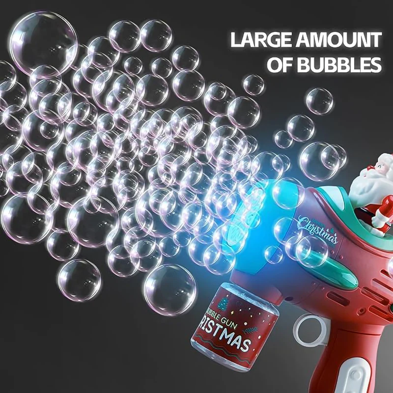 Weihnachts blasen pistolen Maschine für Kinder, 7000 Blasen pro Minute leuchten Bubble Maker, Indoor/Outdoor Geburtstags feier für Jungen Mädchen