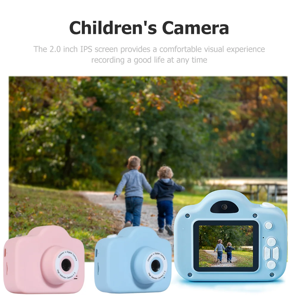 กล้องเด็ก 2 นิ้ว 1080P กล้องวิดีโอดิจิตอล HD สำหรับเด็กเล็ก ของเล่นกล้องพร้อมเคสซิลิโคนและการ์ด TF 32G สำหรับเป็นของขวัญคริสต์มาส