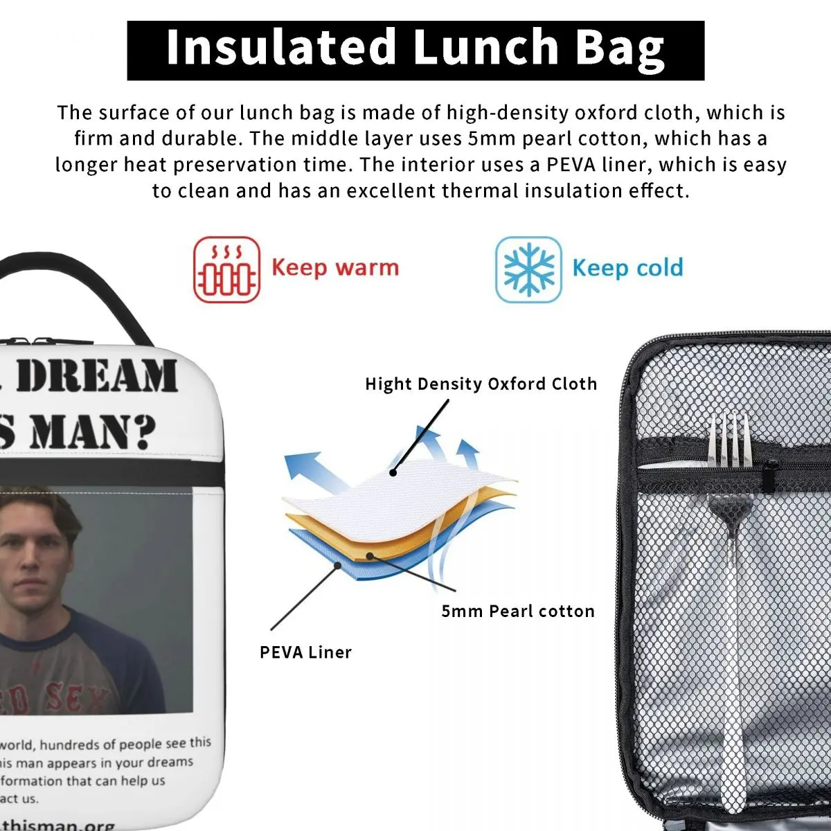 Ever Dream This Jerma Insulated Lunch Bag for Women Children Portable Food Boxes Thermal Lunch Box Tote