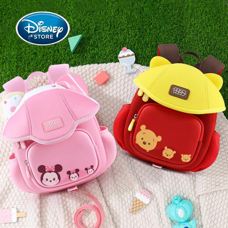 Disney TSUM TSUM Kindergarten Baby Backpack Children Girls Boy Cute Organize Backpacks Cartoon Mary Cat Tigger Princess Elsa