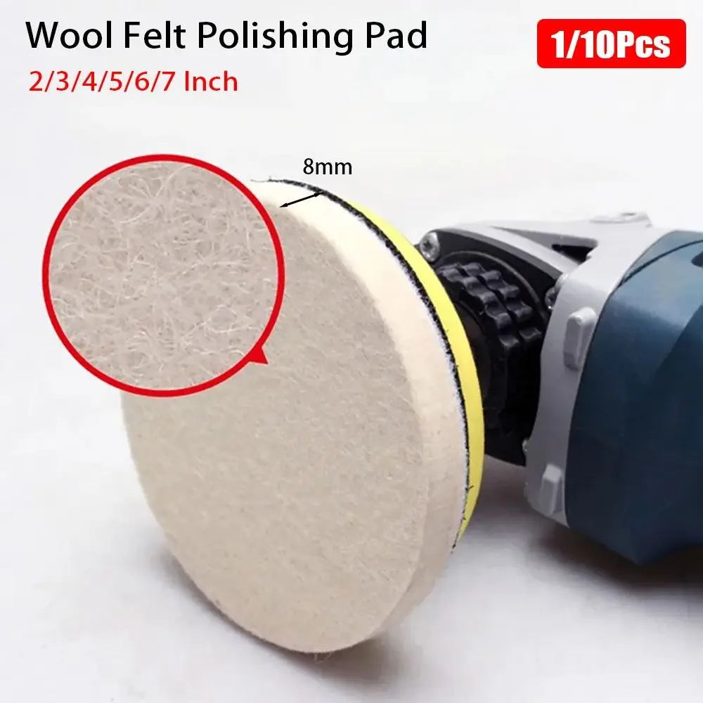 

1/10Pcs 75mm 100mm 125mm 150mm 180mm Polishing Pads For Glass Stainless Steel 2/3/4/5/6/7inch Wool Felt Discs Repair Scratche