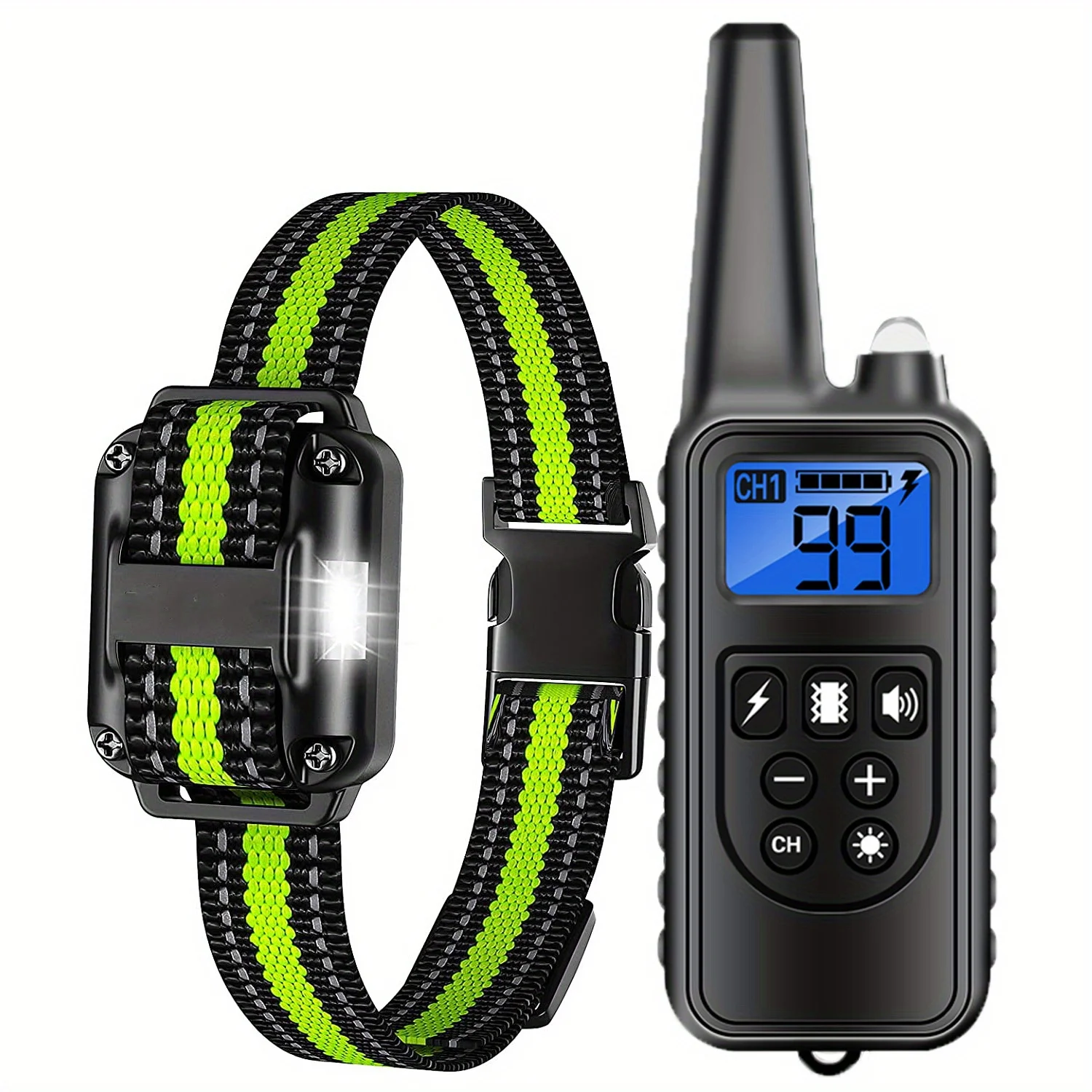 Dog Shock Collar with Remote, Dog Training Electric Collar, Waterproof Rechargeable,Dog Shock Collar with LED Light, Beep, Vibra