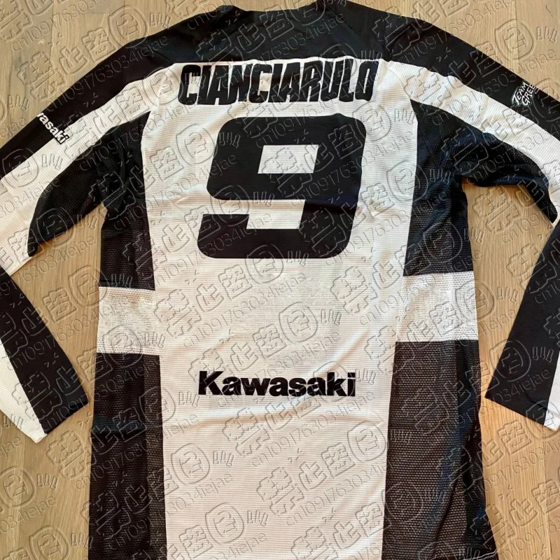 

Мужская быстросохнущая удобная дышащая рубашка Kawasaki Racing Motorcycle Jersey с длинным рукавом для езды на велосипеде и горной езды