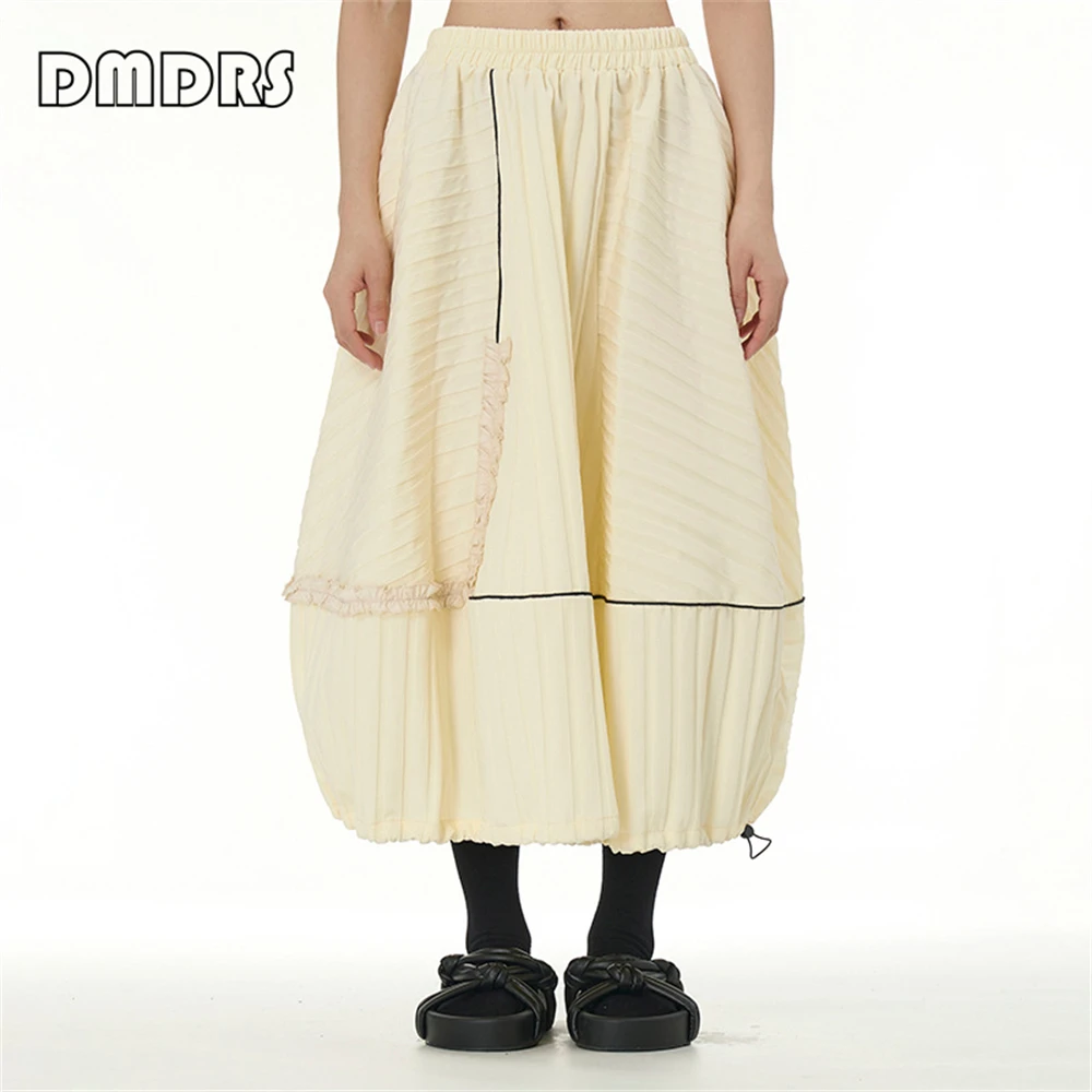 Oversized Fashionable Bud Skirt Design Striped Flowernew Women's Loose Half Skirt Casual Wear Comfortable Dresses