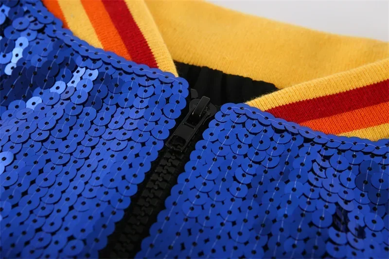 جاكيت نسائي بأكمام طويلة مطرز ، رقبة مستديرة ، جاكيت فضفاض ، معاطف مرقعة ، هيب هوب ، ملهى ليلي ، جودة عالية ، ملابس الشارع ذات الحروف ، الخريف