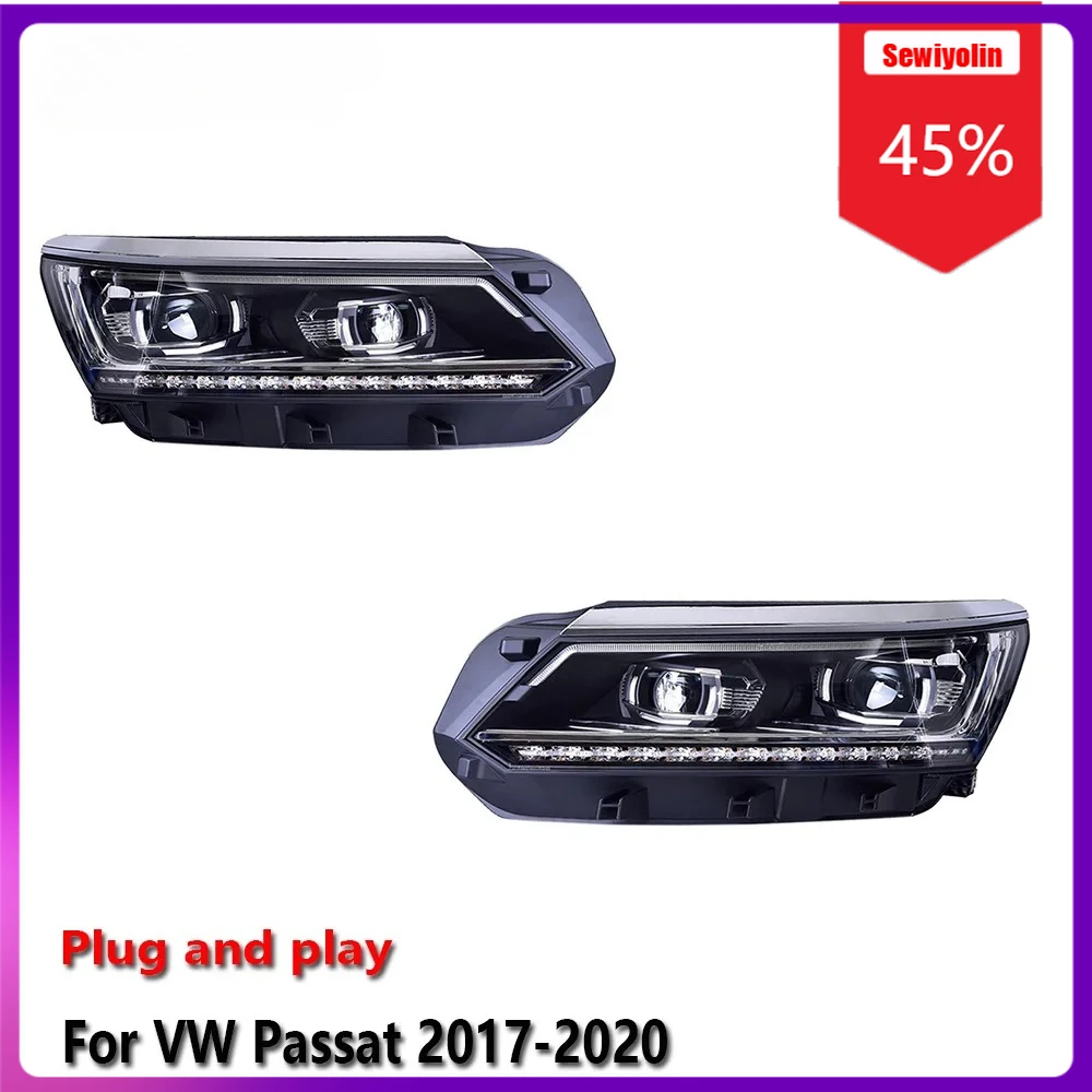 

Sewiyolin Car LED Lamp Headlight Assemblies For Volkswagen Passat B7 2017-2020 Fog DRL Brake Turn Signal Lamp Plug And Play