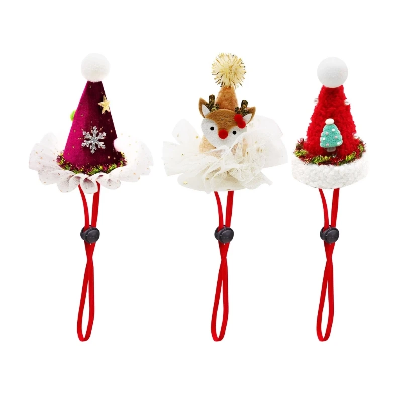 

Dog Cone Hat Santa Costume Headwear Props Pet Christmas Santa Headwear Party Costume Photo Props