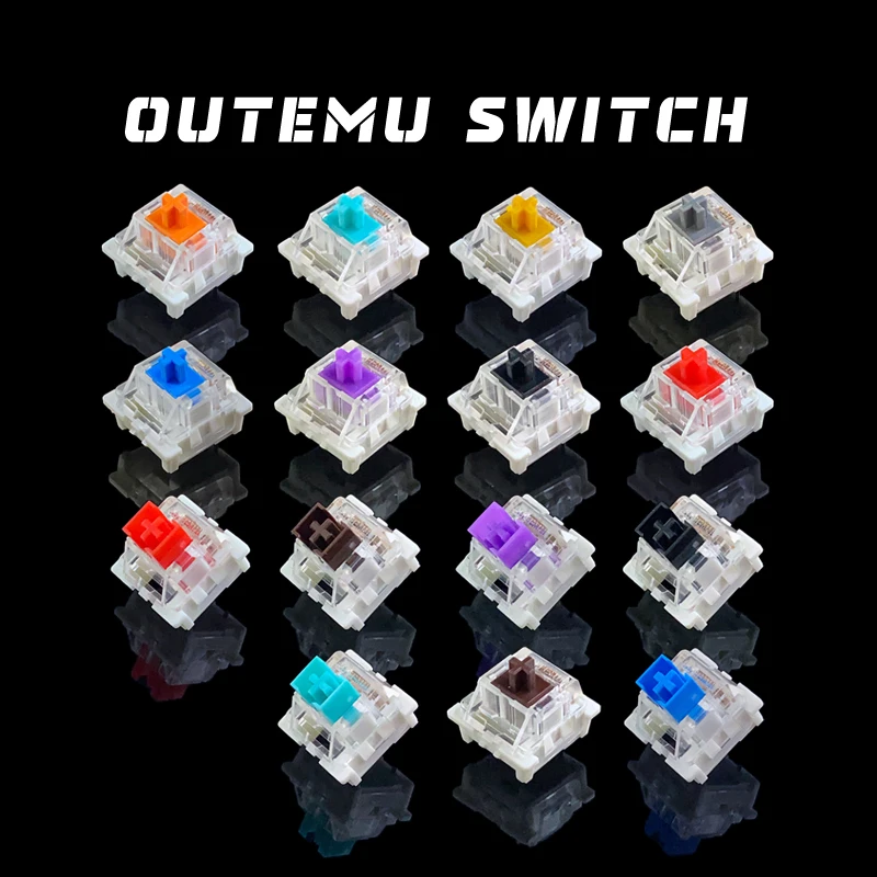 Interrupteurs Outemu pour clavier, 3 broches, linéaires, tactiles, silencieux, pour claviers mécaniques, gris, blanc, rouge, bleu, interrupteurs de jeu