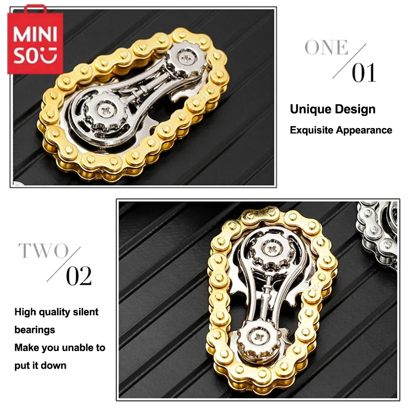 

MINISO Future Technology Sense Stress Relieving Artifact Gear Metal Stress Relieving Roller Mechanical Chat Toy Gift Surprise