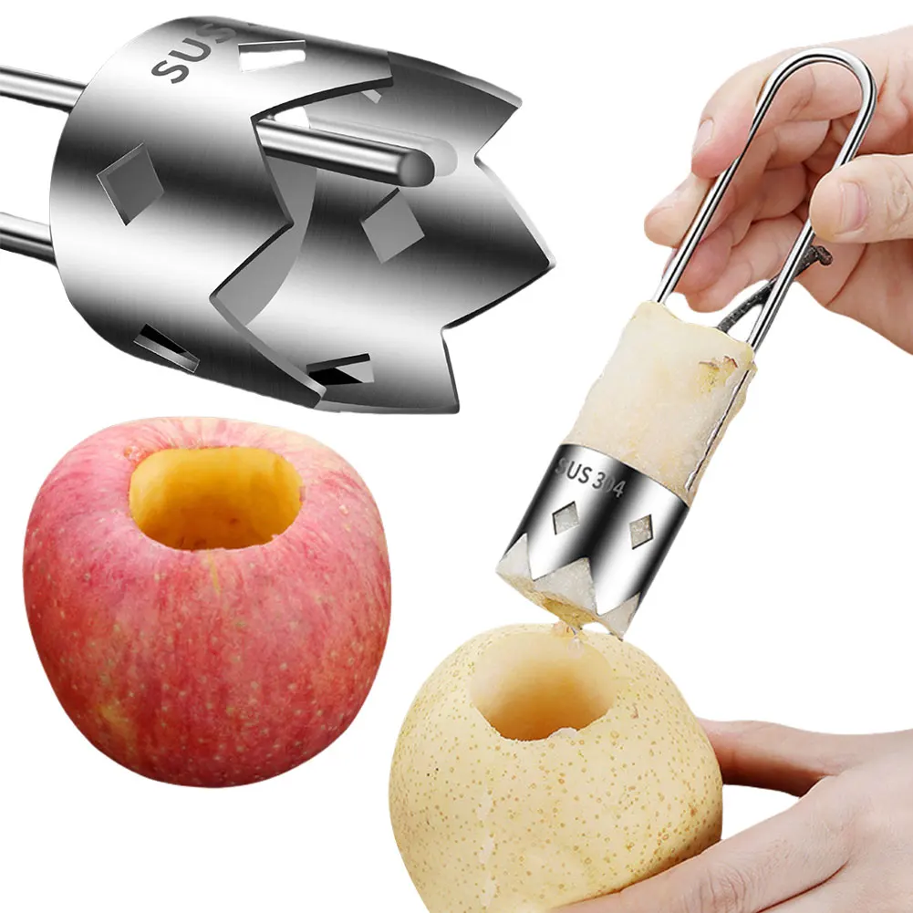 Stainless Steel Fruit Vegetable Corer Multifunctional Pepper Seed Remover Tool Veggie Core Remover for Sweet Peppers