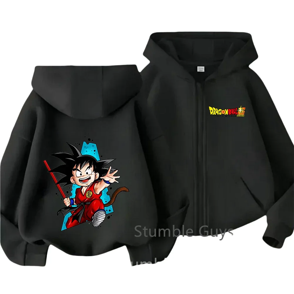 2026 Neuer Kinder-Goku-Sweatshirt Jungen-Hoodie Dragon Ball Reißverschluss-Kapuzenpullover Kinder Vegeta Super Saiyan Streetwear