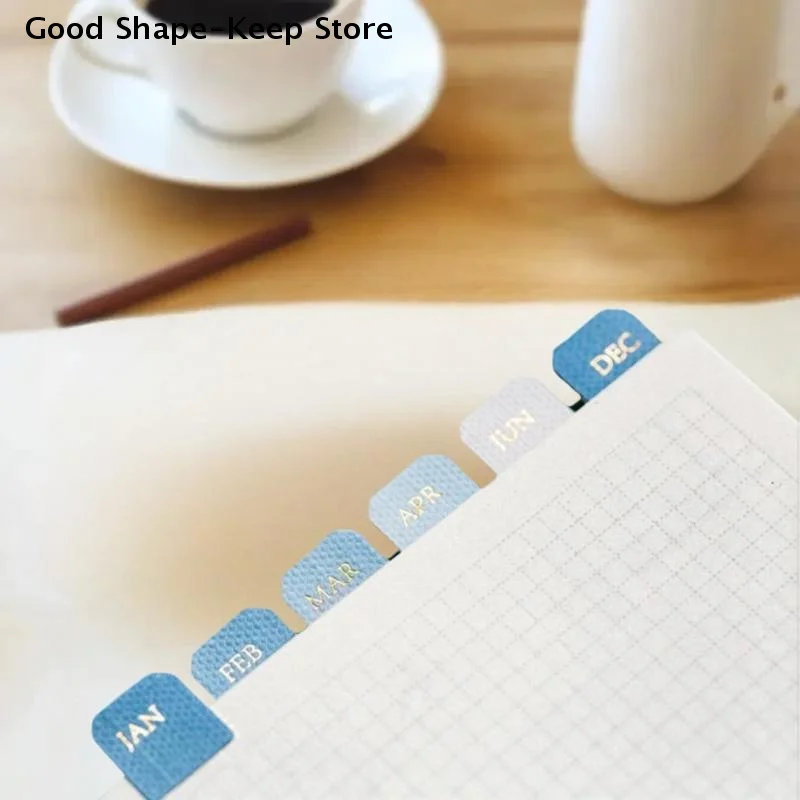 Monthly Index Marker Stickers, 10/20 Sheets Classification Ledger for Office and Study
