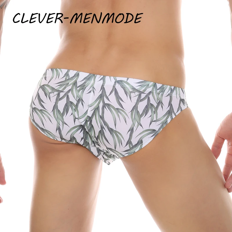 Men's Sexy Fashion Bikini Printed Swim Briefs Summer Beach Bikini Swimsuit European Beach Surf Shorts Breathable Beachwear