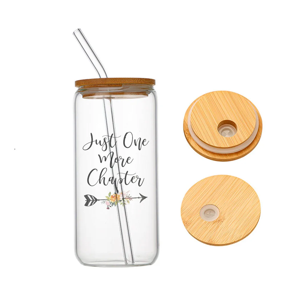

Just One More Chapter - Book Lover Glass For Heat Resistant High Drinking Cup With Straws Lids 16 oz