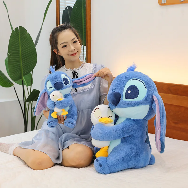 30/45cm Gigantyczny rozmiar Stitch Duck and Duck Doll Interstellar Baby Disney Stitch Pluszowa zabawka Poduszka Lalka Prezent urodzinowy dla dziewczynek