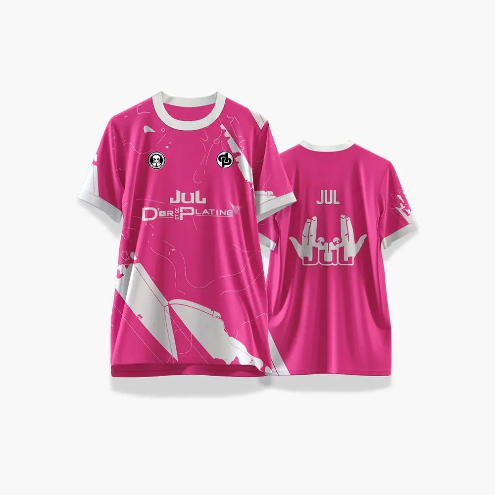 New JUL Printed Soccer Summer Outdoor Sports Quick-Drying Jersey Men's And Women's Training Breathable Crew Neck T-Shirt_voghion.com