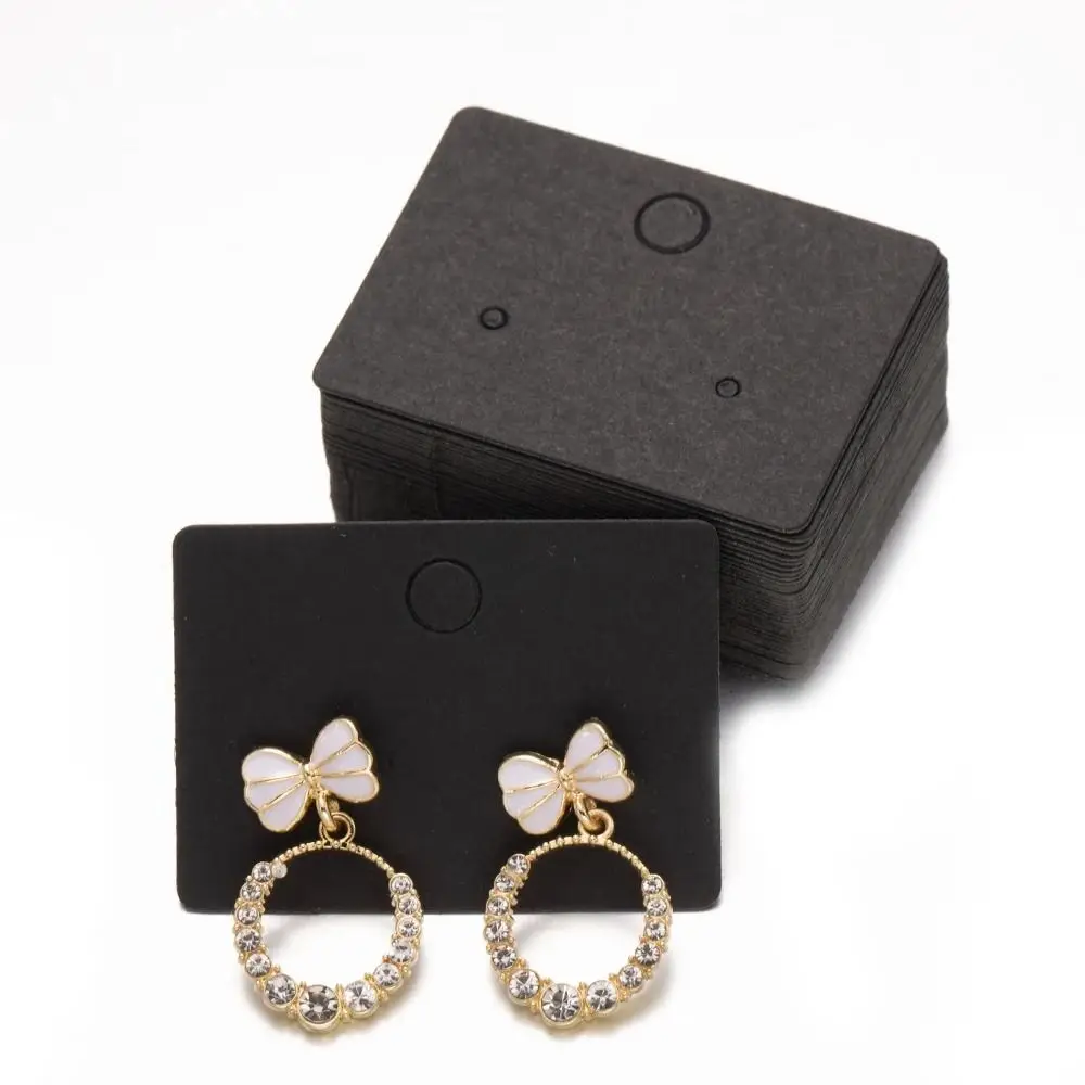 

100pcs New Paper Display Cards Round Rectangular Kraft Paper Tags Earring Packaging Hang Tag Blank Display Stand