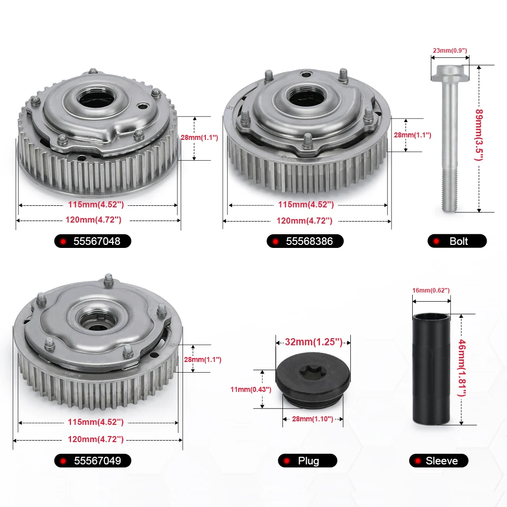 Engine Exhaust Intake Timing Camshaft Gear For Chevrolet Cruze Vauxhall Pontiac G3 Opel Astra Zafira 55568386 55567048 55567049