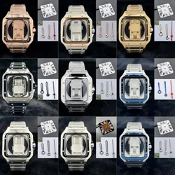 38mm Square Watch Case White Dial Hand Stainless Steel NH35 Case Repair and Modification Parts for NH36 NH35 Movement Watch Case